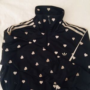 adidas heart print bomber jacket